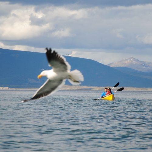 Pareja haciendo Kayak